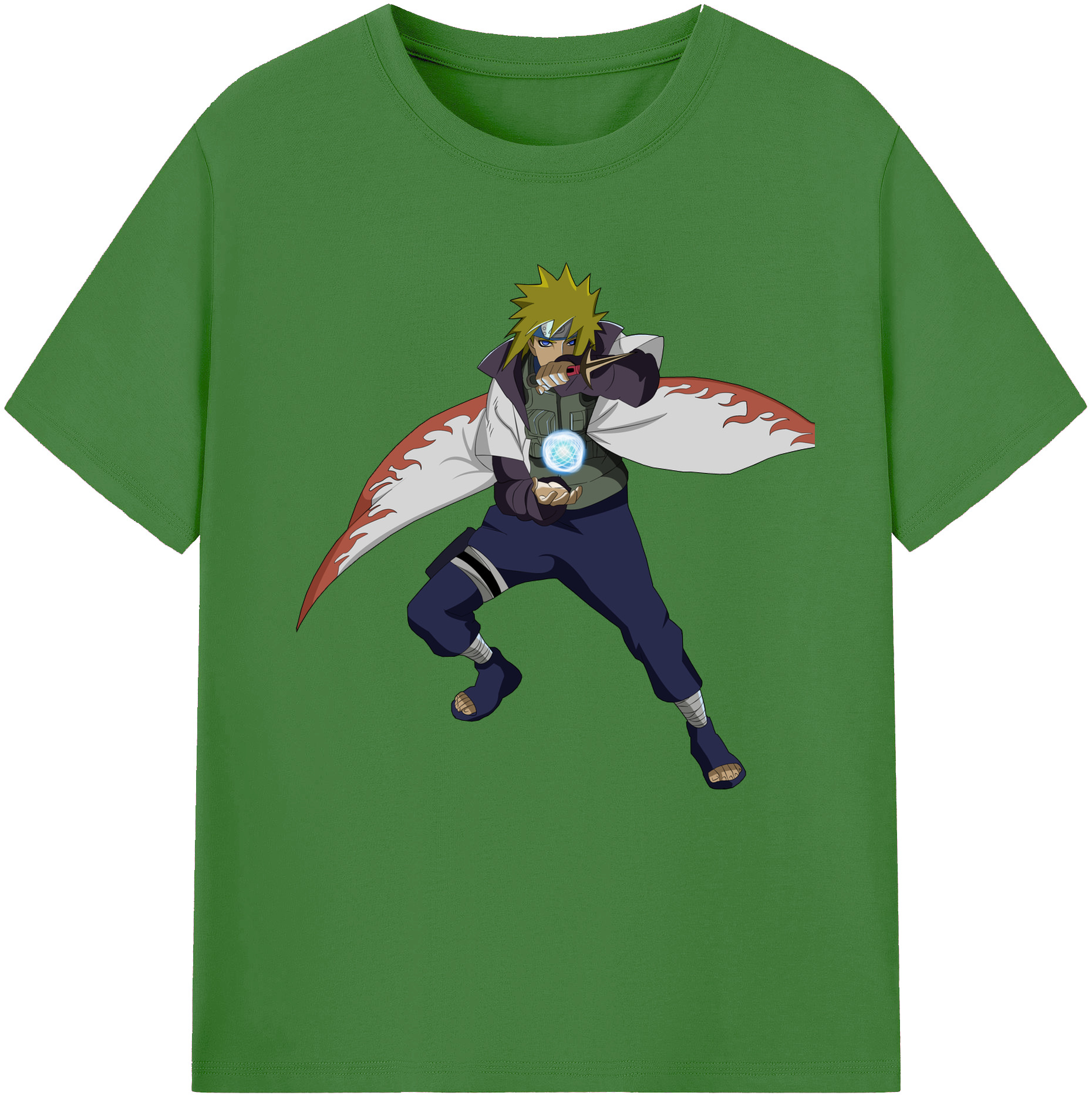 （画像用） NARUTO -ナルト- 波風 ミナト Namikaze Minato レディースカジュアルプリントTシャツ（綿100％）